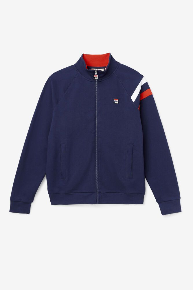 Fila Stance Track Navy Jacket Mens - NZ 13245-EPTF